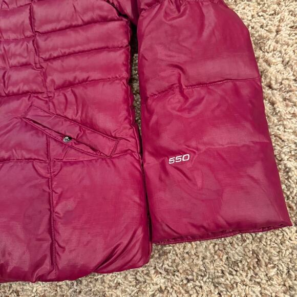 The North Face Girl Moondoggy 2.0 Hooded Jacket Sz.M Pink Goose Down 550 Quilted - Picture 4 of 8